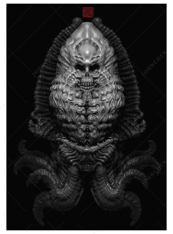 overlord Giger inspired art print