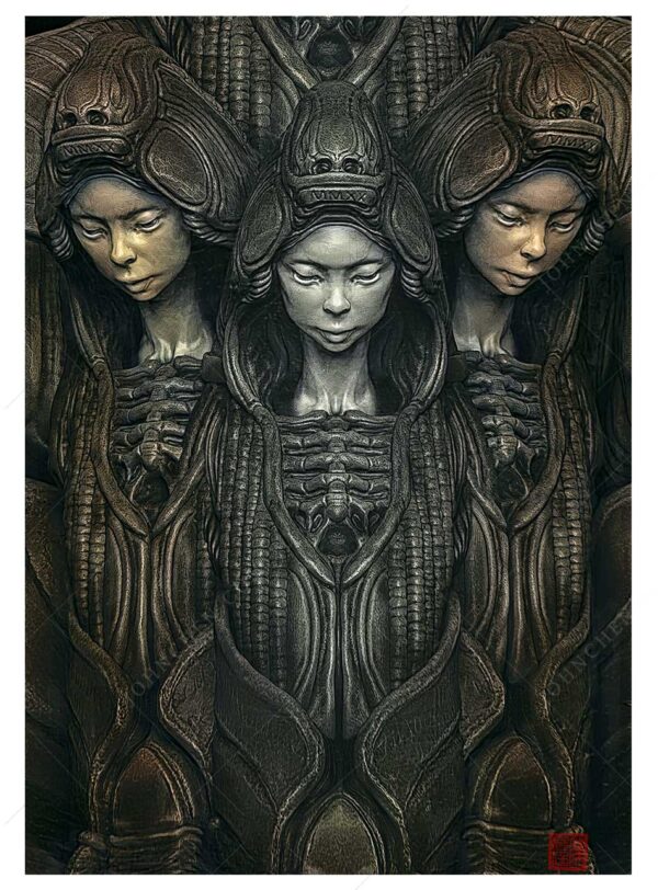 Three Graces - Giger Inspired Fine Art