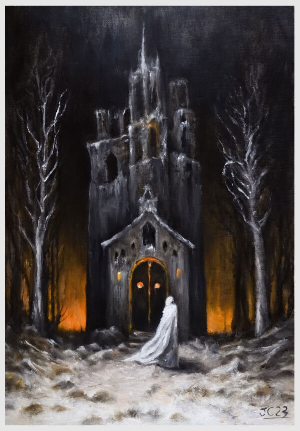 the temple in the forest original painting